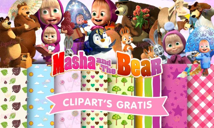 Cliparts, Caricaturas, Masha y el Oso, papeles