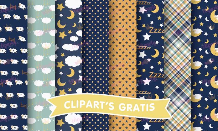 Cliparts, Baby Shower, Ovejas, estrellas, papeles