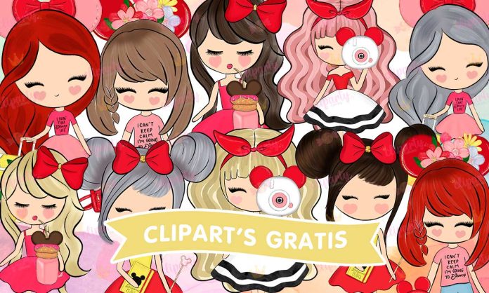 Cliparts, Ninas, Disney, glitter