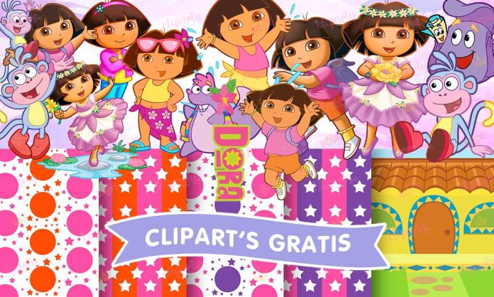 Cliparts, Caricaturas, Dora la Exploradora, papeles