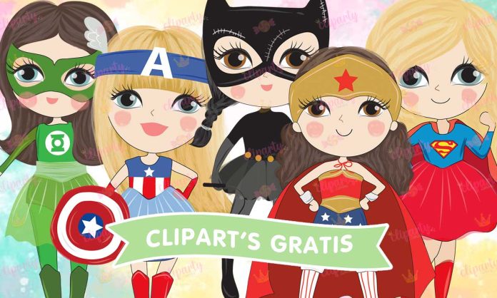 Cliparts, Superheroinas, ninas, peliculas