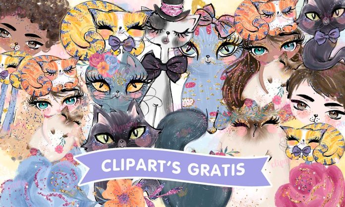 Cliparts, Mascotas, ninos, glitter, floral