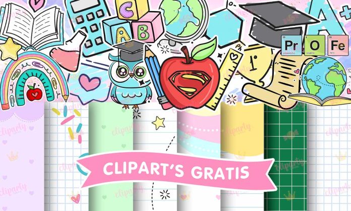 Cliparts, Dia del Maestro, objetos, papeles