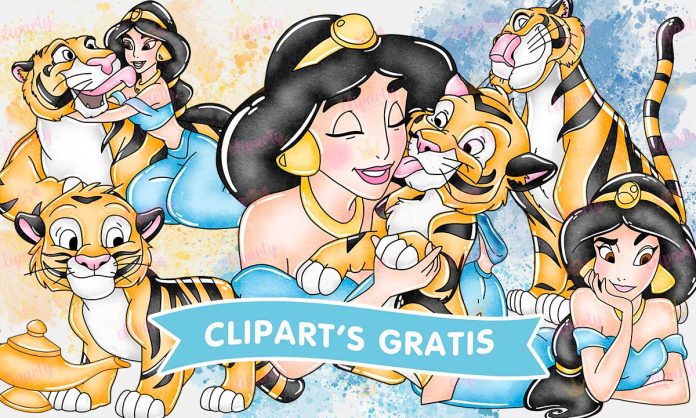 Cliparts, Ninas, Princesa, Jazmin, watercolor