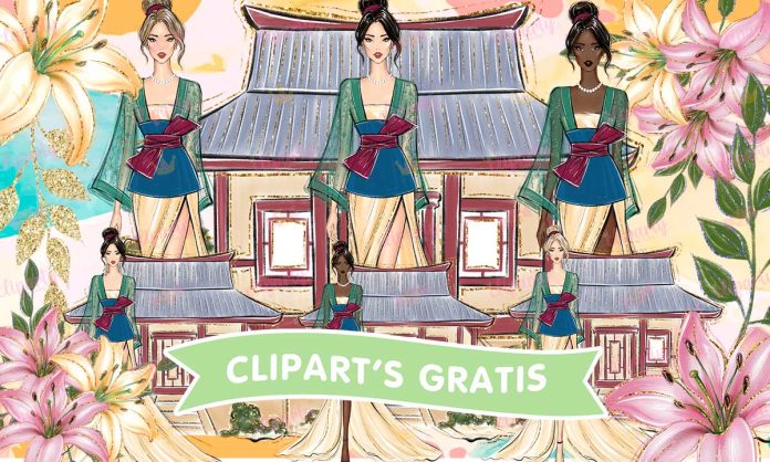 Cliparts, Princesas, XV Anos, Peliculas, Mulan, glitter