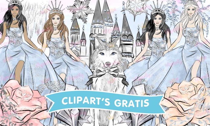 Cliparts, XV Anos, Reina del hielo, floral, glitter