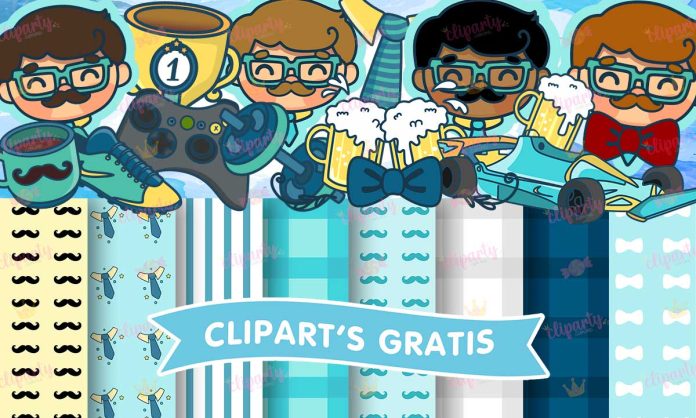 Cliparts, Papa, corbatas, futbol, papeles