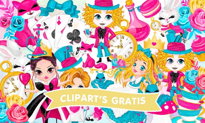 Cliparts, Peliculas, Alicia en el pais de las Maravillas, glitter