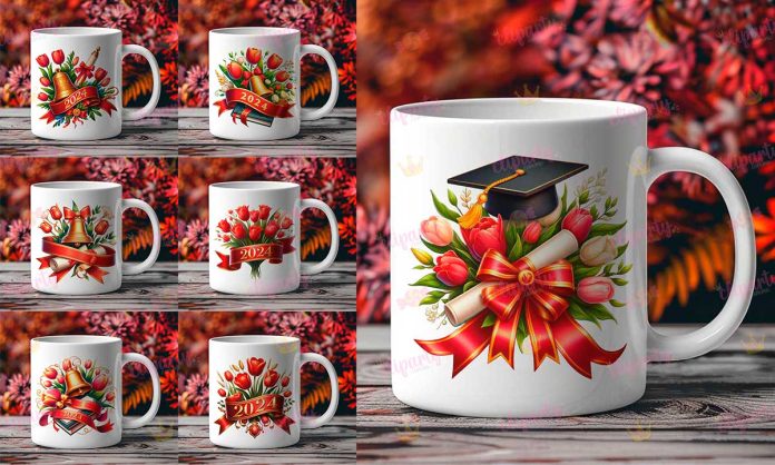 Cliparts, Graduacion, Floral, diploma, birrete