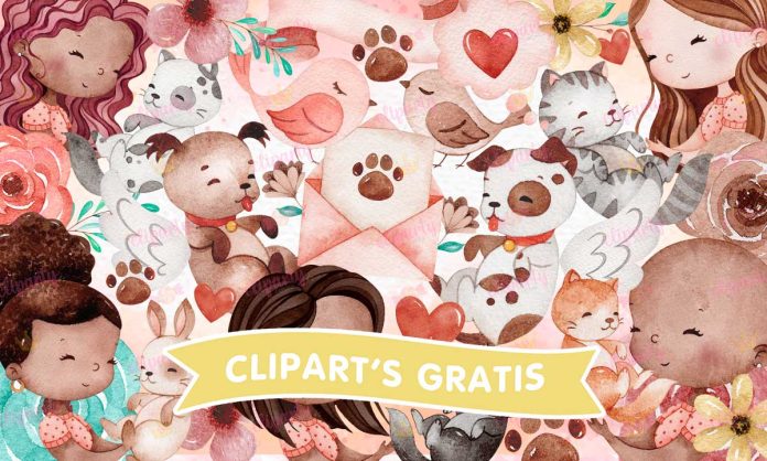 Cliparts, Mama, Mascotas, abrazo, floral, watercolor