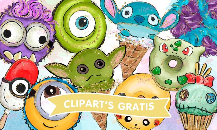 Cliparts, Peliculas, postres, personajes, glitter