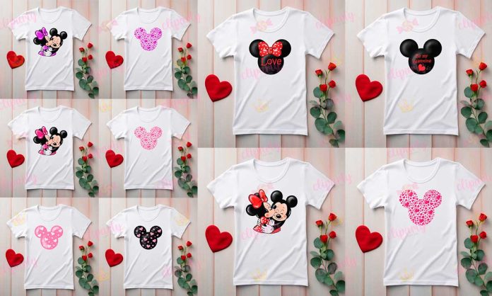 Cliparts, Amor y Amistad, Mickey and Minnie, corazones