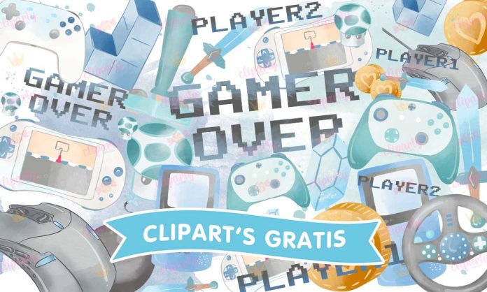 Cliparts, Videojuegos, entretenimiento, watercolor