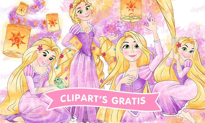 Cliparts, Peliculas, Princesas, Rapunzel, watercolor