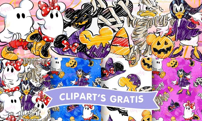 Cliparts, Halloween, Disney, Mickey Mouse, papeles