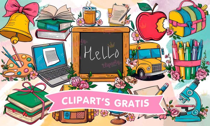 Cliparts, Escolar, Objetos, floral