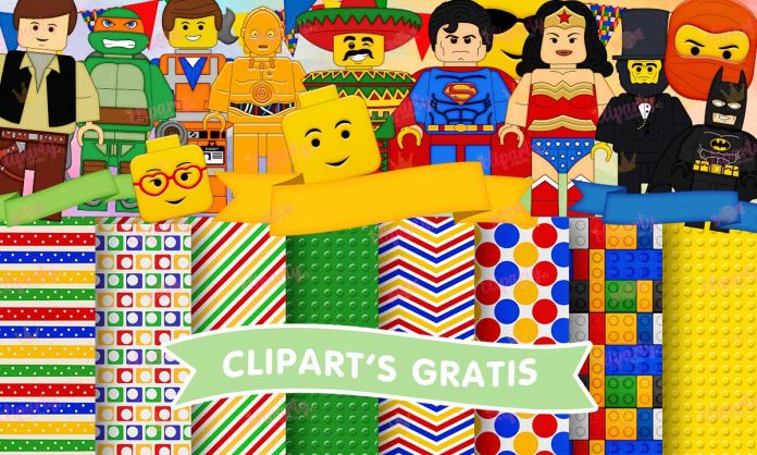 Cliparts, Lego, superheroes, papeles