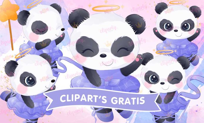 Cliparts, Bailarinas, Pandas, princesas