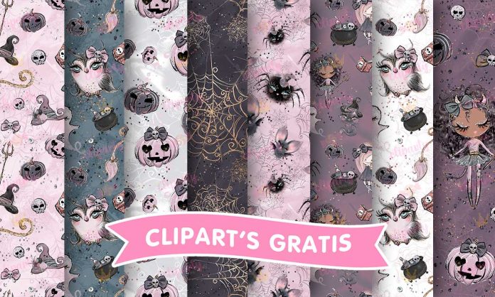 Papeles, Halloween, ninas, fashion, floral, glitter