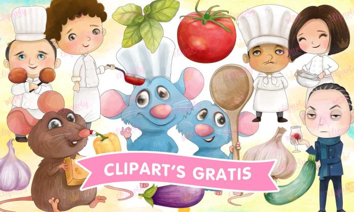 Cliparts, Peliculas, Ratatouille, personajes, watercolor