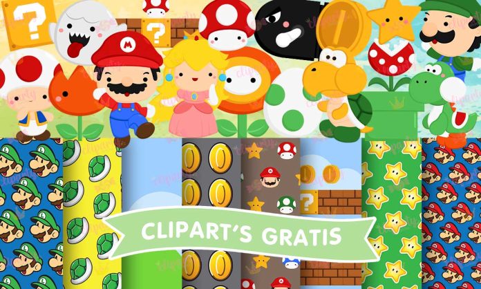 Cliparts, Videojuegos, Mario Bros, cute, papeles