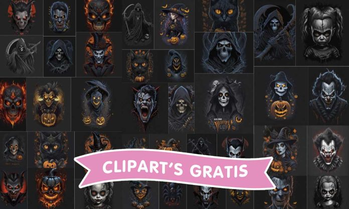 40 Cliparts Halloween, death, vampiro, hell