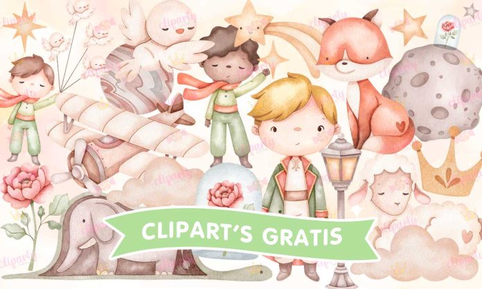 Cliparts, Cuentos, El Principito, elefante, watercolor