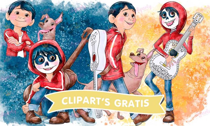 Cliparts, Peliculas, Miguel, Coco, watercolor