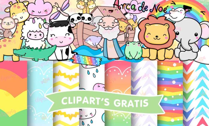 Cliparts, Animales, Arca de Noe, papeles