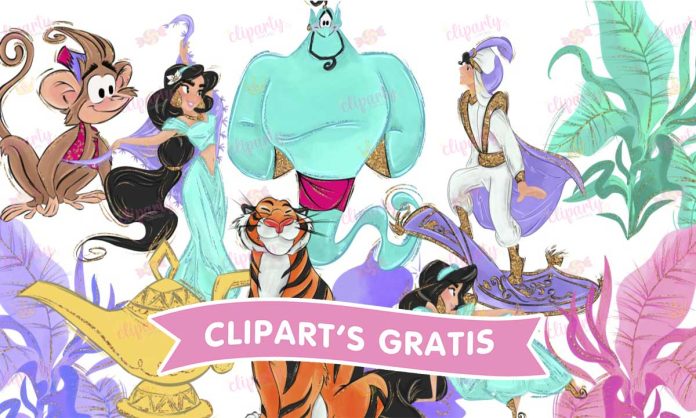 11 Cliparts, Personajes Aladdin, Princesa Jazmin