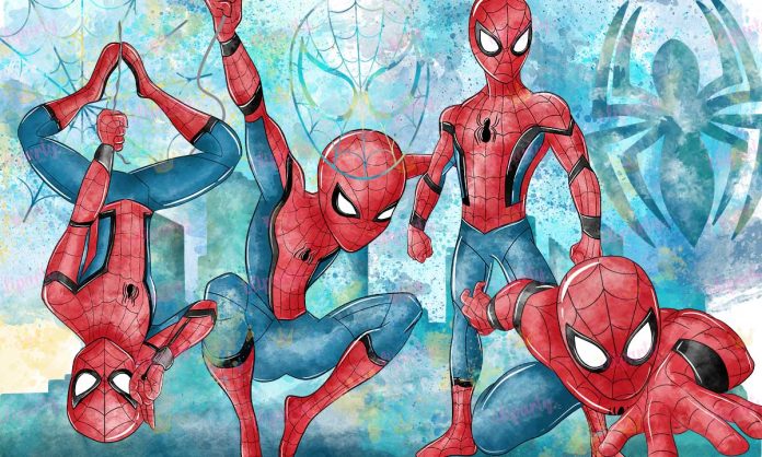 Cliparts, Caricaturas, Spider man, watercolor