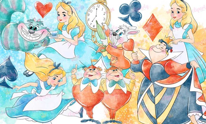 Cliparts, Peliculas, Alice in wonderland, watercolor