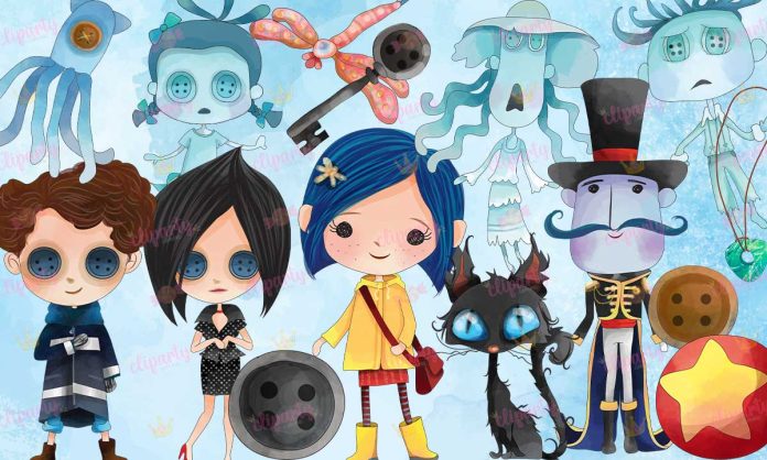 Cliparts, Peliculas, Coraline, watercolor