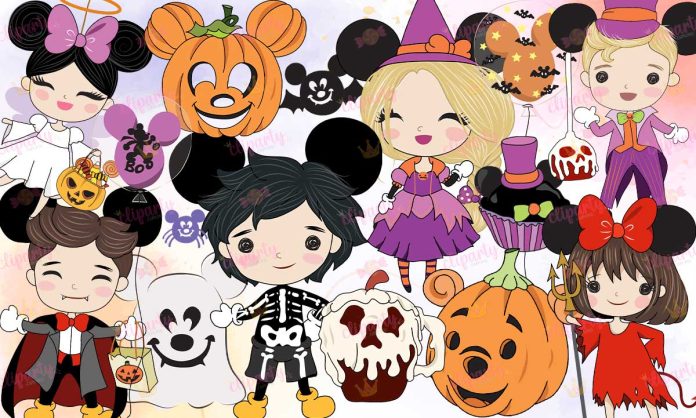 Cliparts, Halloween, ninos, disney