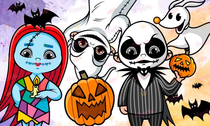 Cliparts, Halloween, peliculas, Jack and Sally