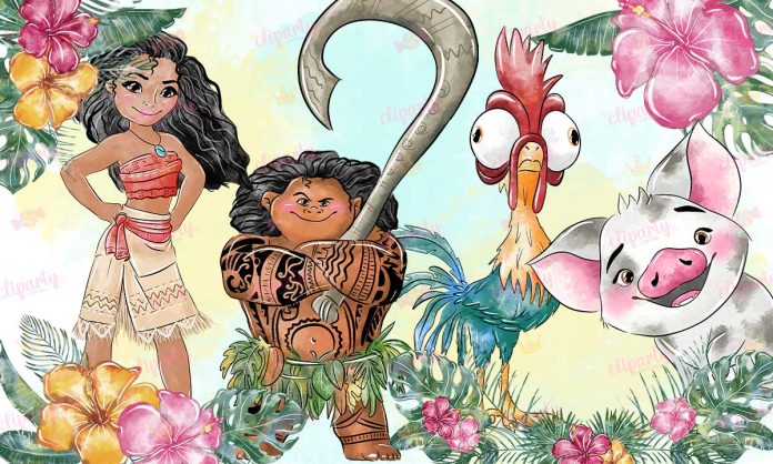 Cliparts, Peliculas, Moana, watercolor